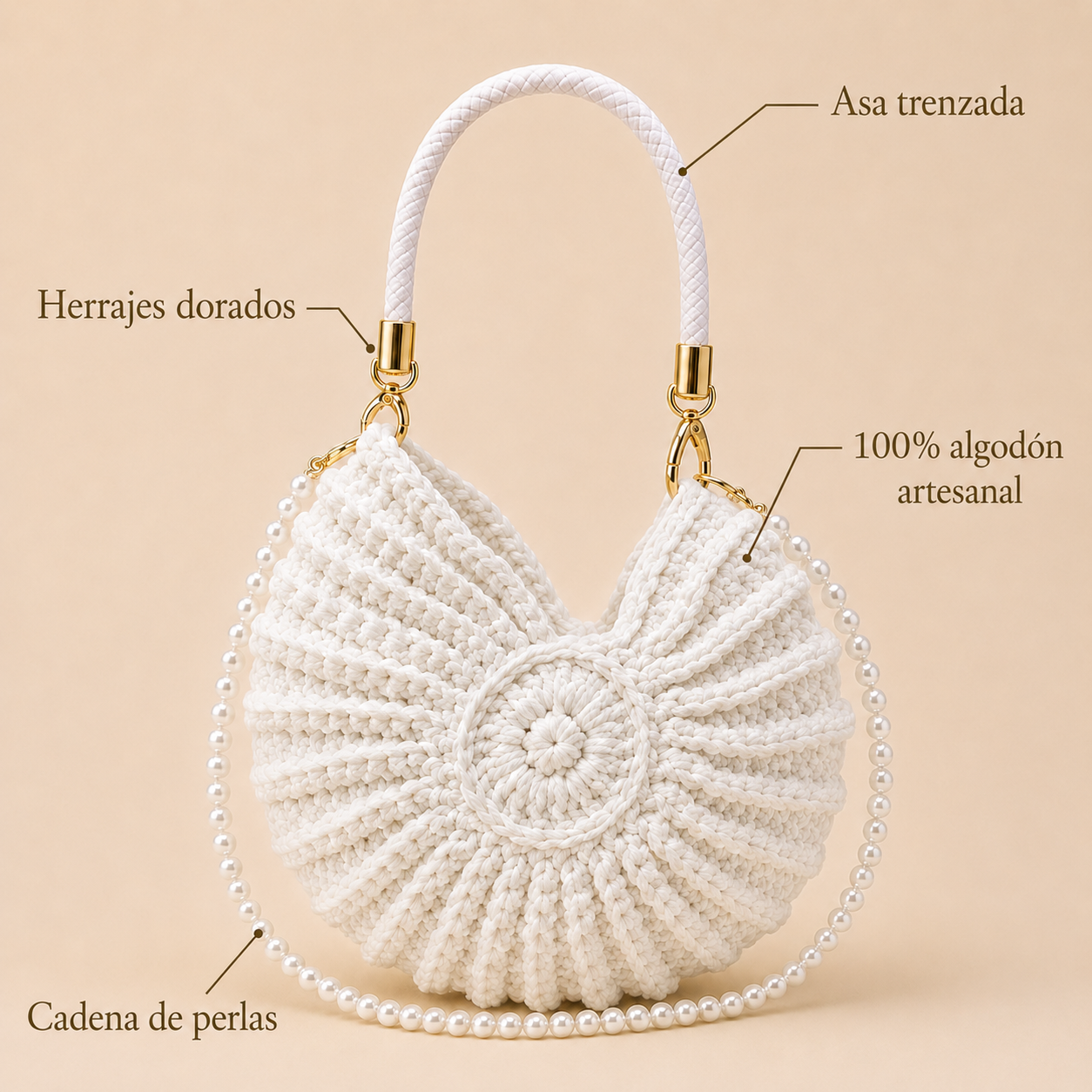Bolso Caracola Crochet | Tejido a Mano